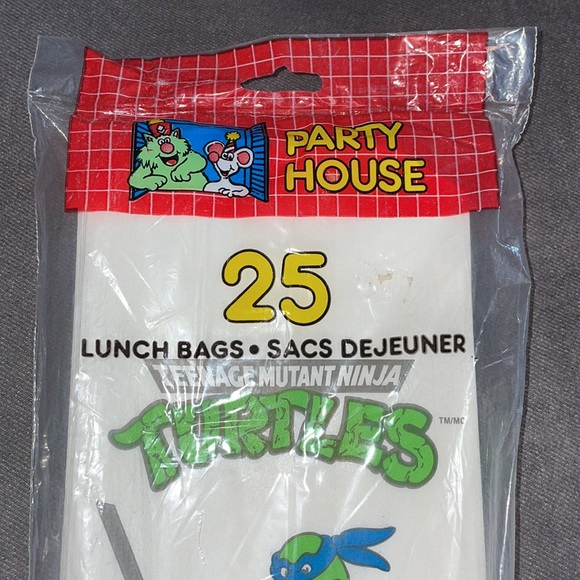 Vintage NWT. 1990. 25 Teenage mutant ninja turtles. Paper lunch bag. - Picture 2 of 4